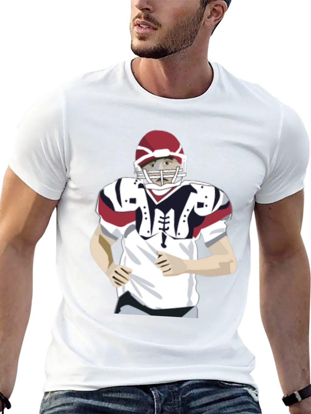 Football Player Graphic T-Shirt