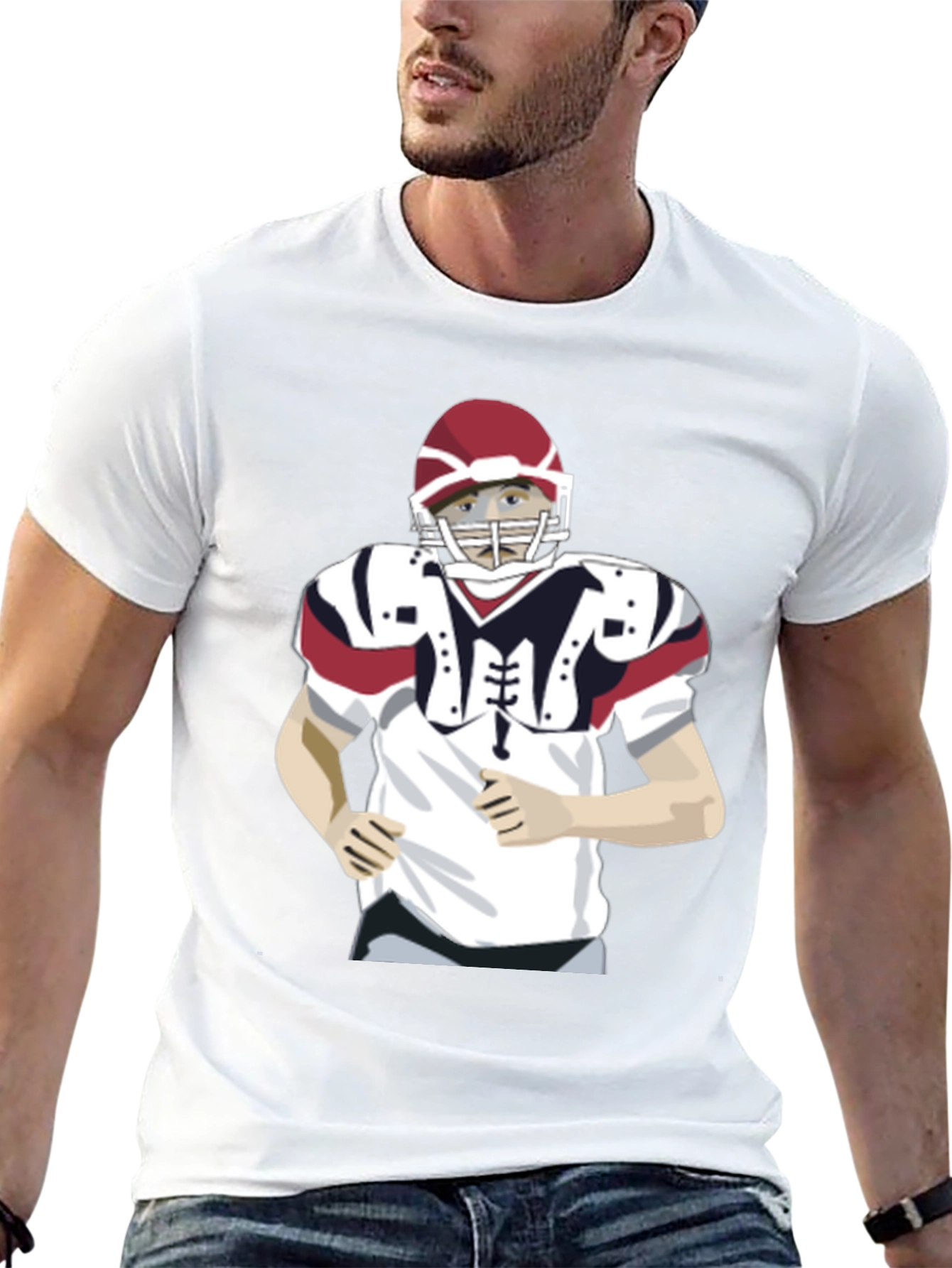 Football Player Graphic T-Shirt