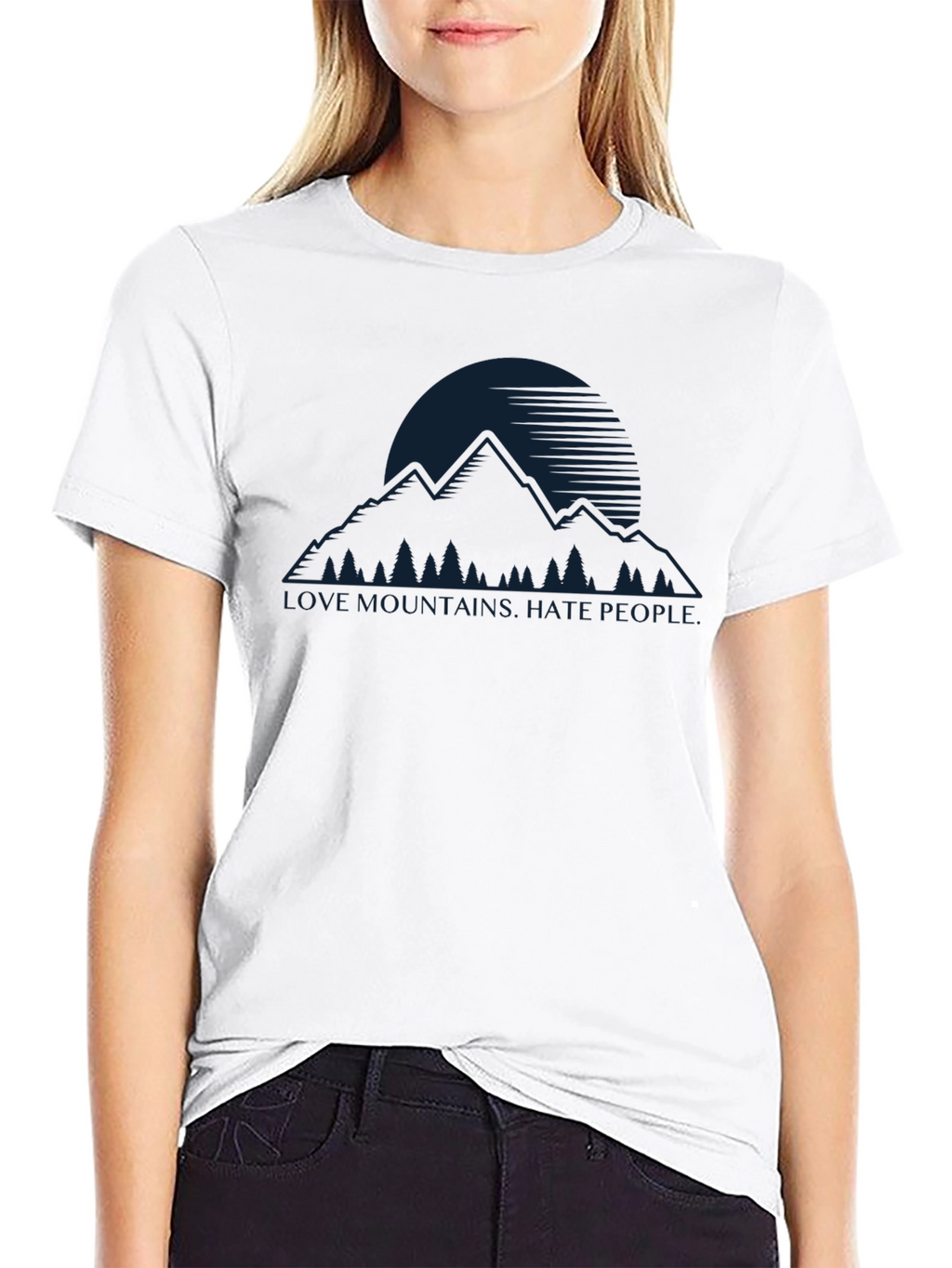 Love Mountains Hate People Graphic T-Shirt