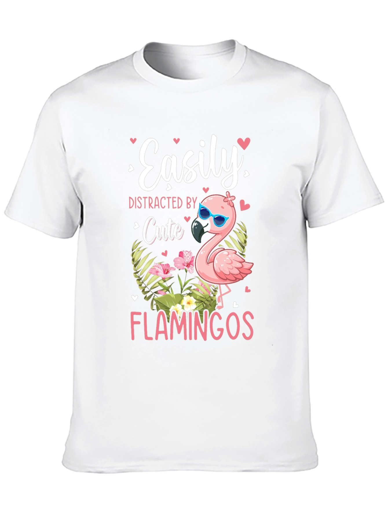 Easily Distracted by Cute Flamingos T-Shirt