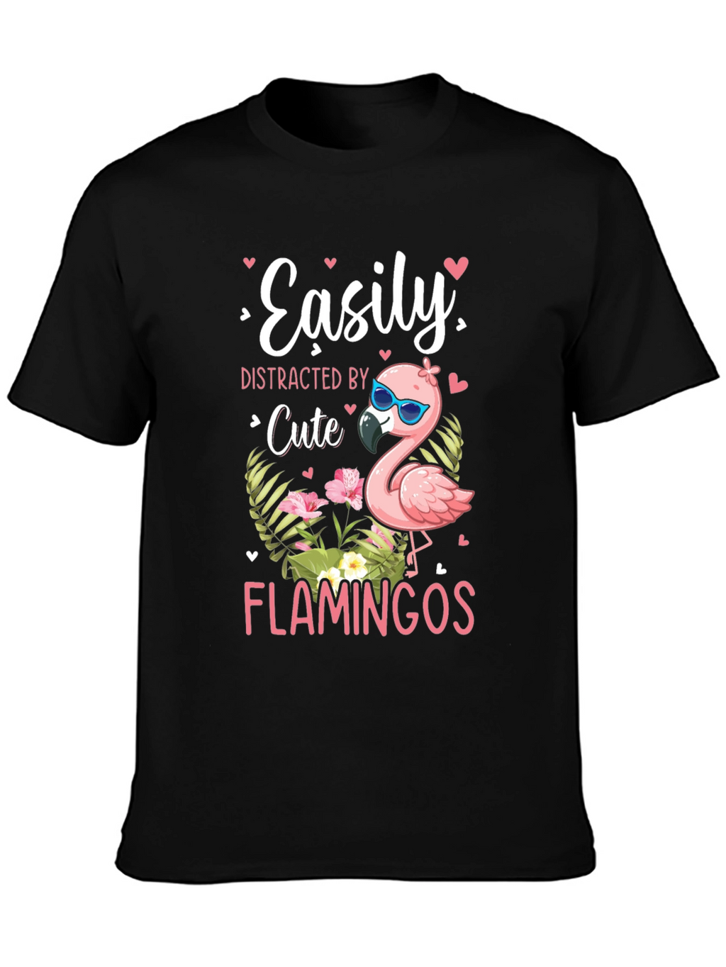 Easily Distracted by Cute Flamingos T-Shirt