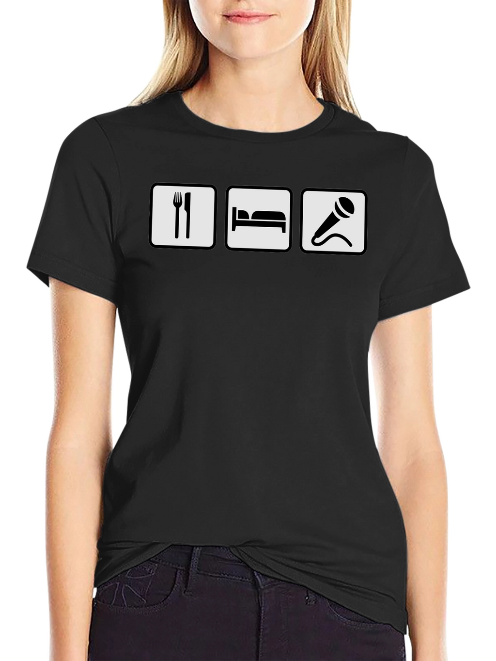 Eat Sleep Sing T-Shirt - Black