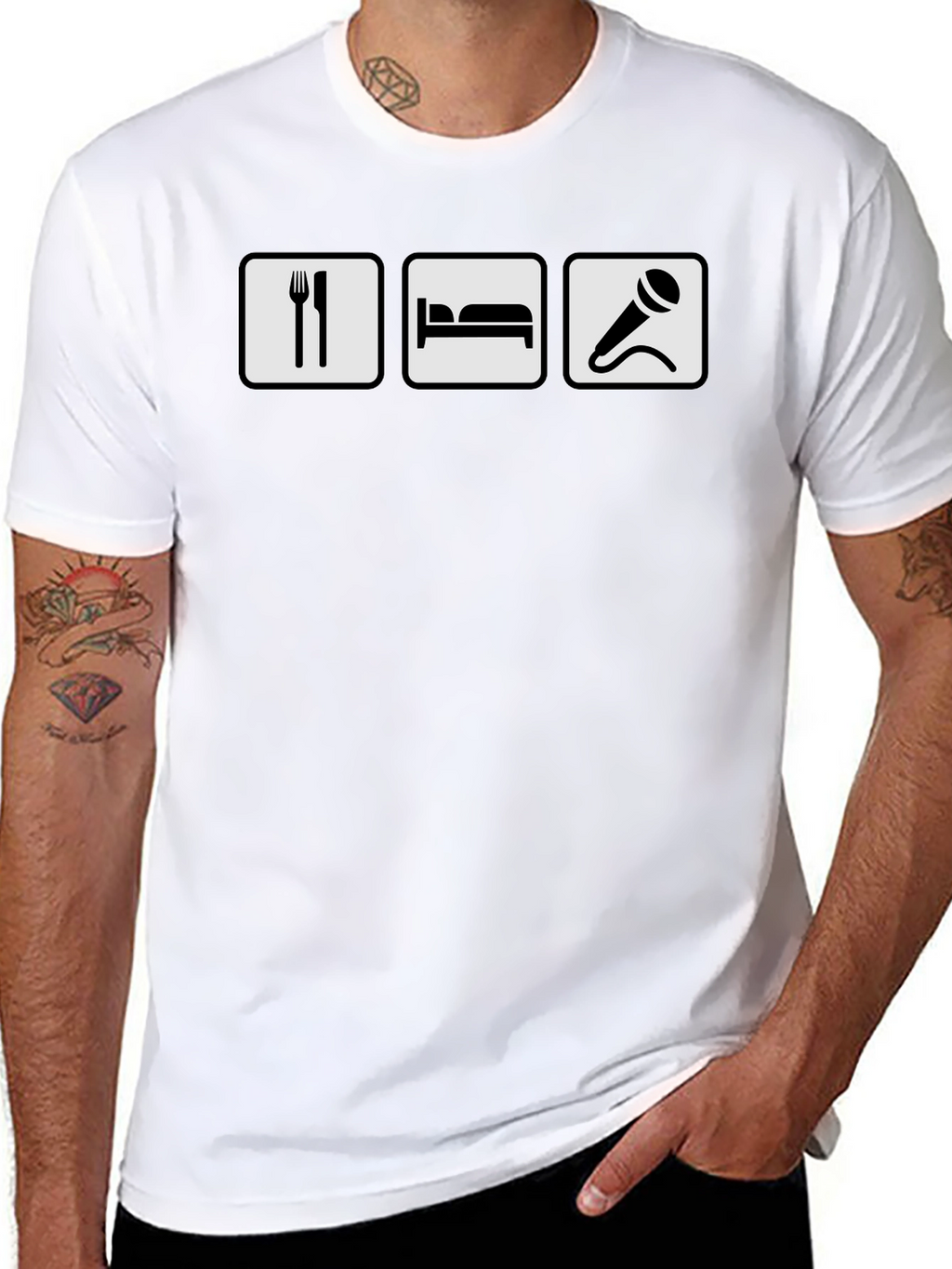 Eat Sleep Sing T-Shirt - Black