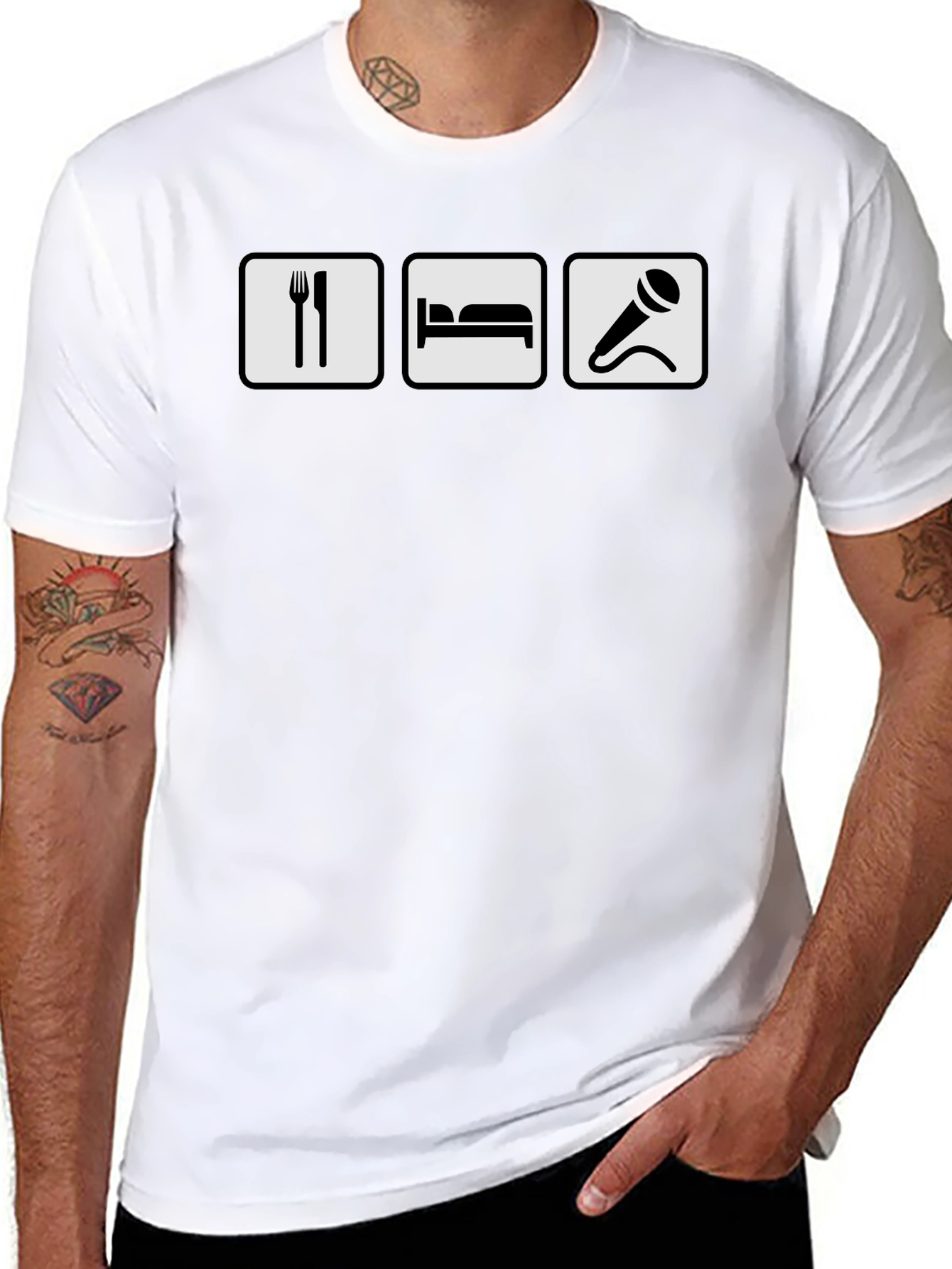 Eat Sleep Sing T-Shirt - Black