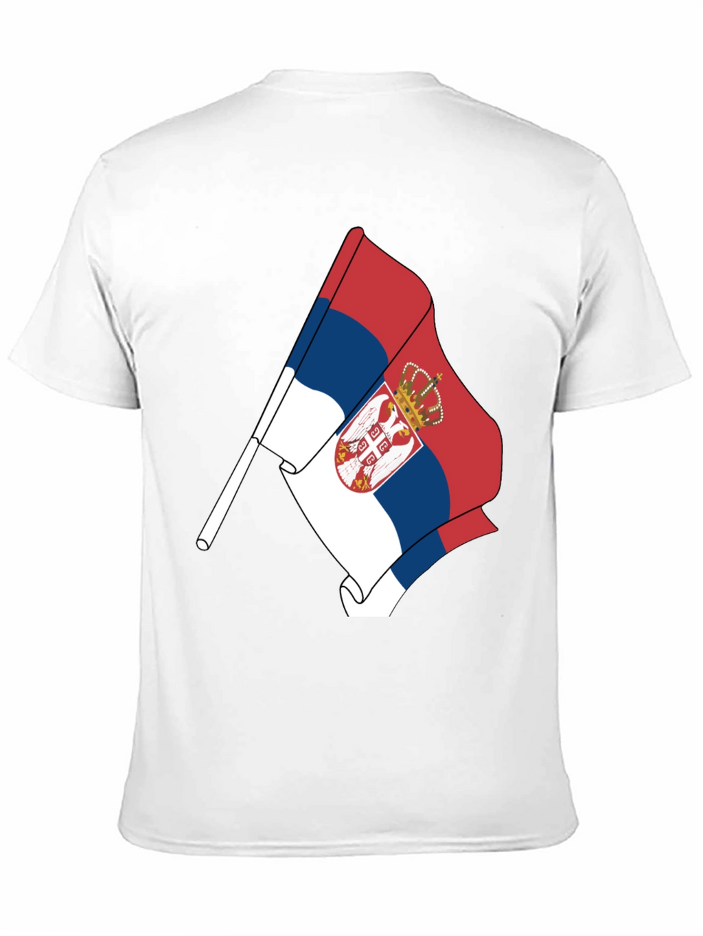 Serbia Flag Graphic Tee - Black Cotton Comfort