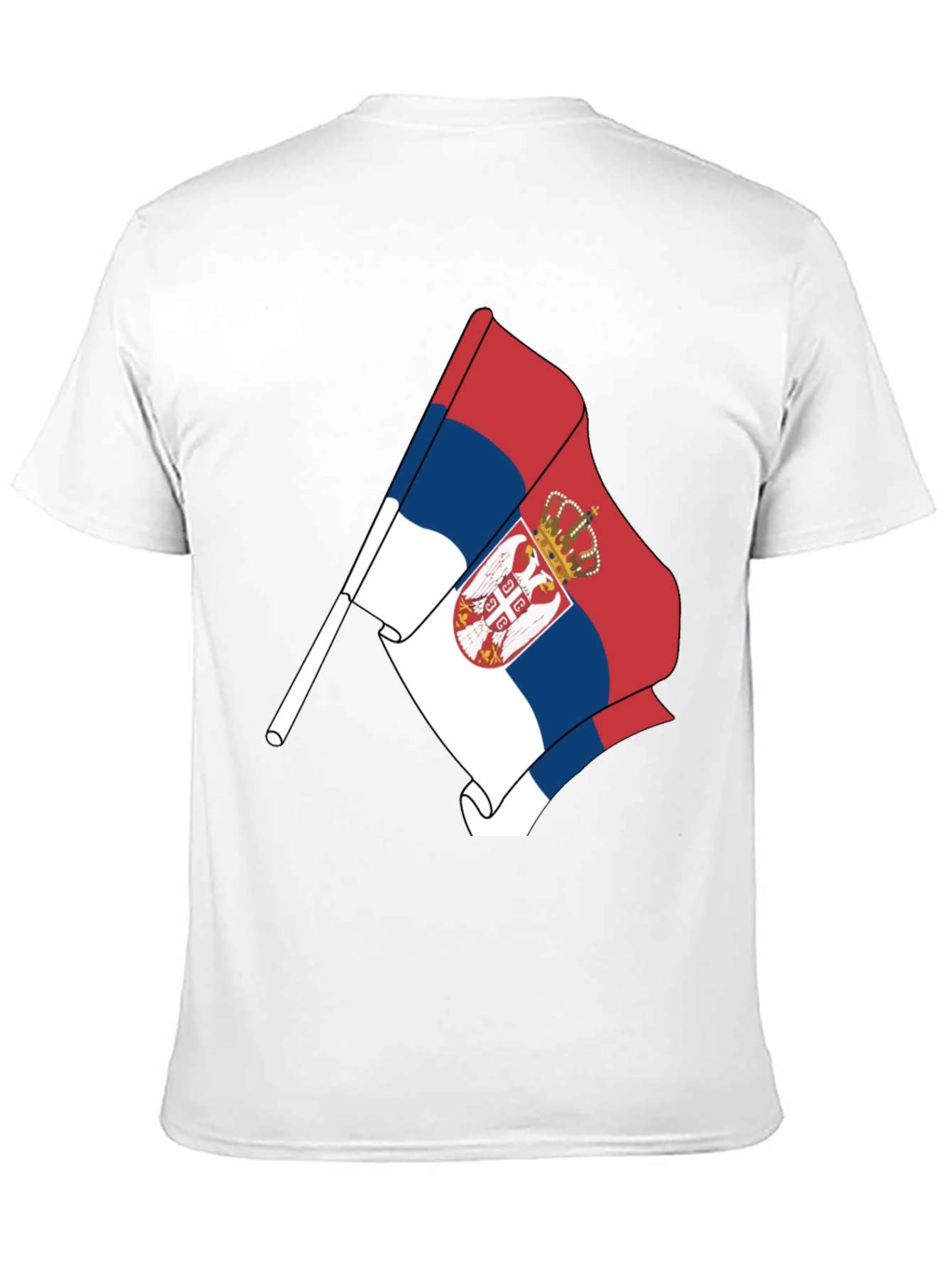 Serbia Flag Graphic Tee - Black Cotton Comfort