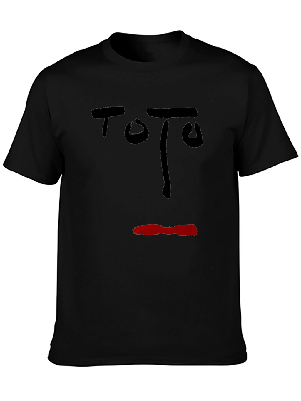 Abstract Face Graphic T-Shirt - Black