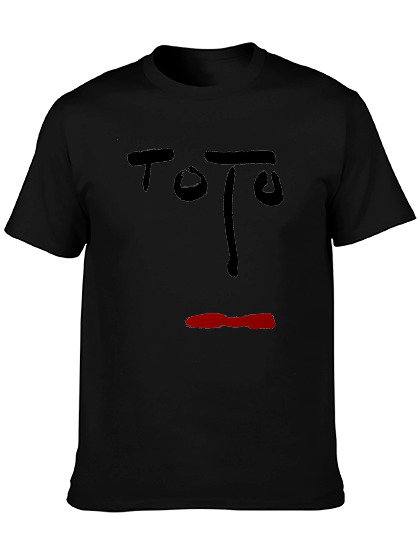 Abstract Face Graphic T-Shirt - Black