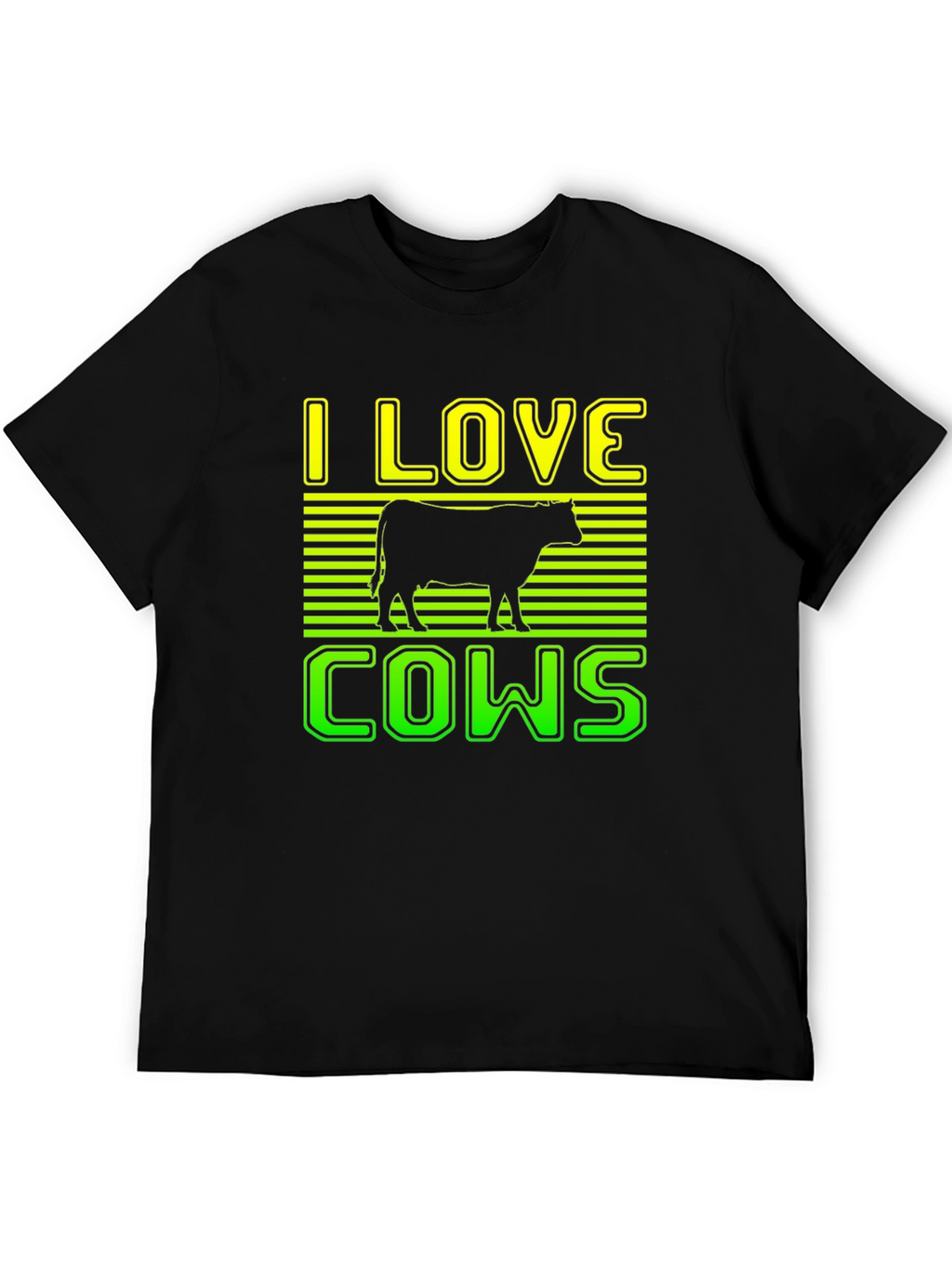 I Love Cows Graphic T-Shirt - Black