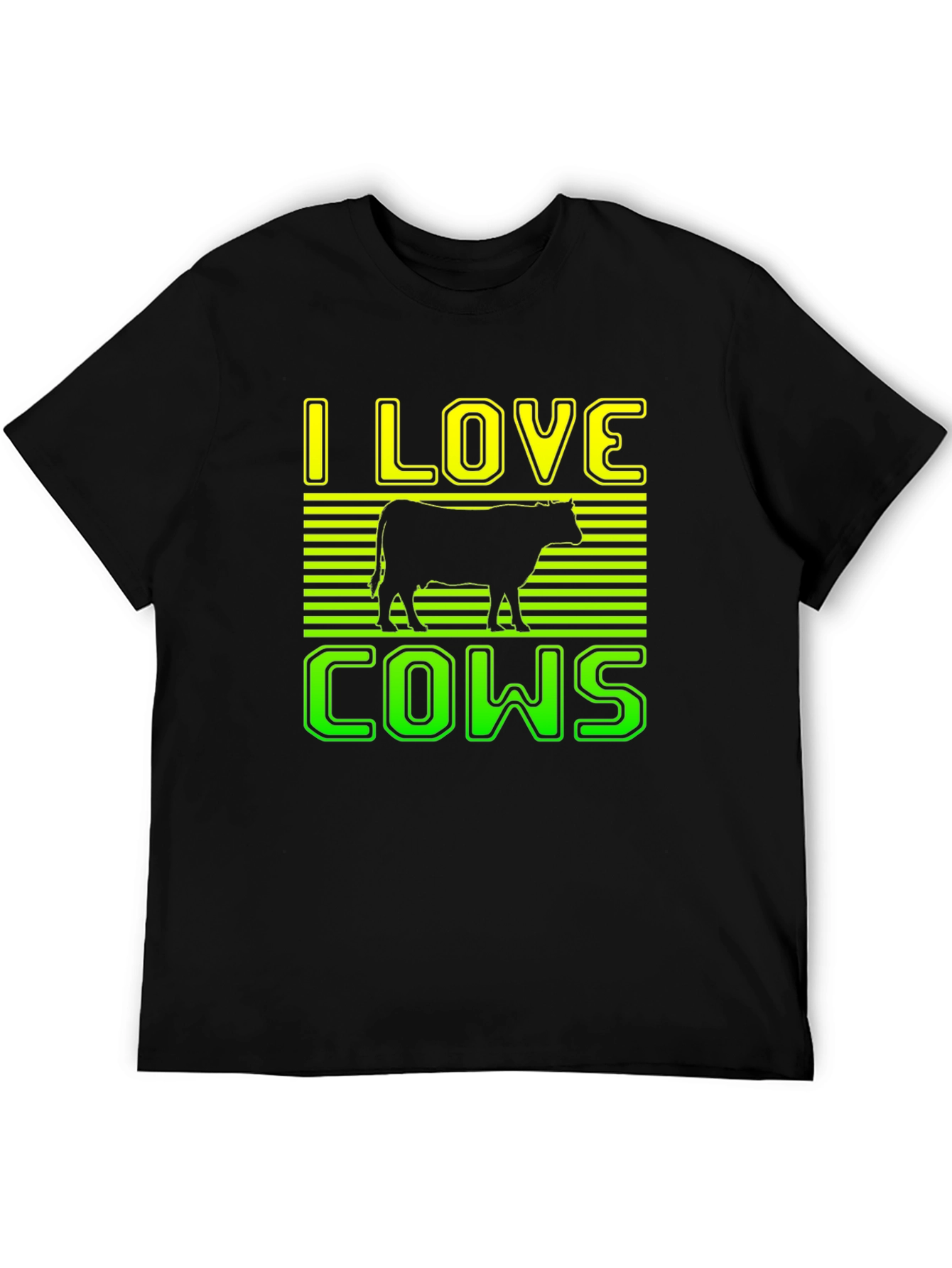 I Love Cows Graphic T-Shirt - Black