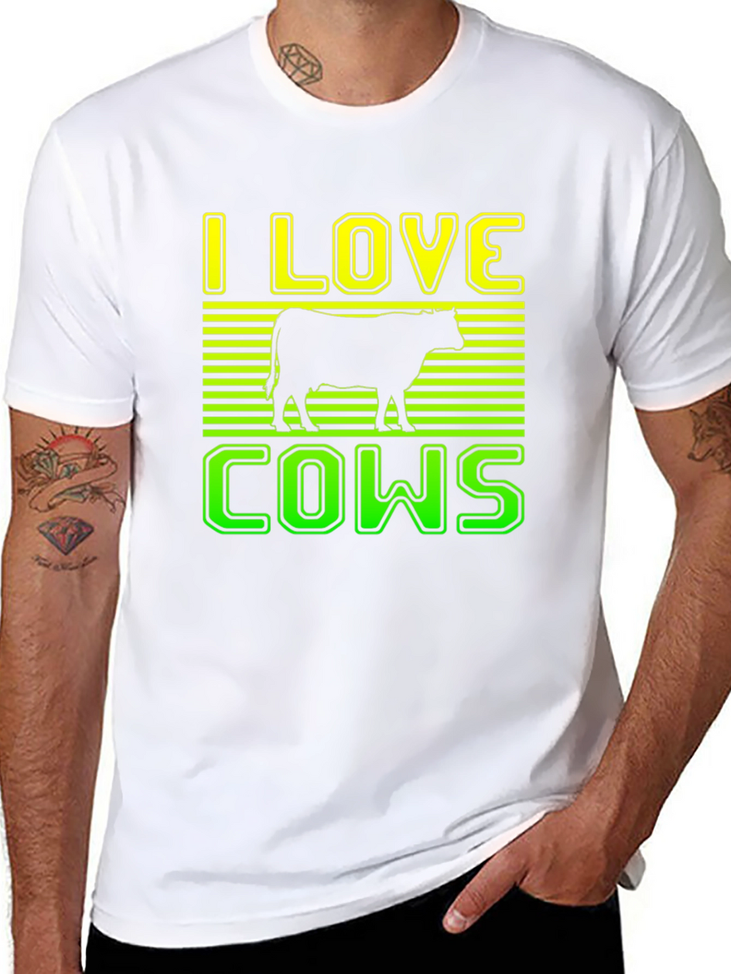 I Love Cows Graphic T-Shirt - Black