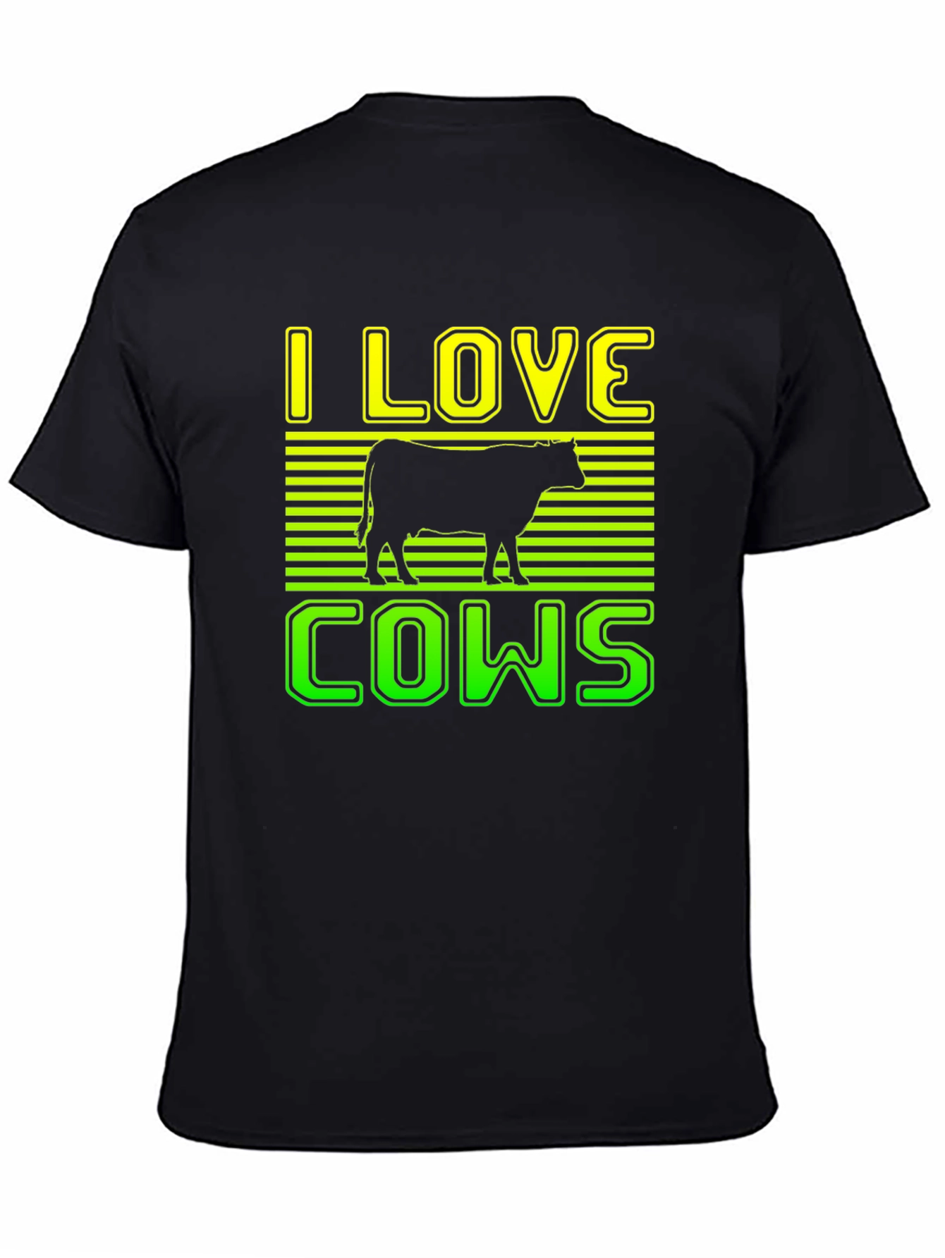 I Love Cows Graphic T-Shirt - Black