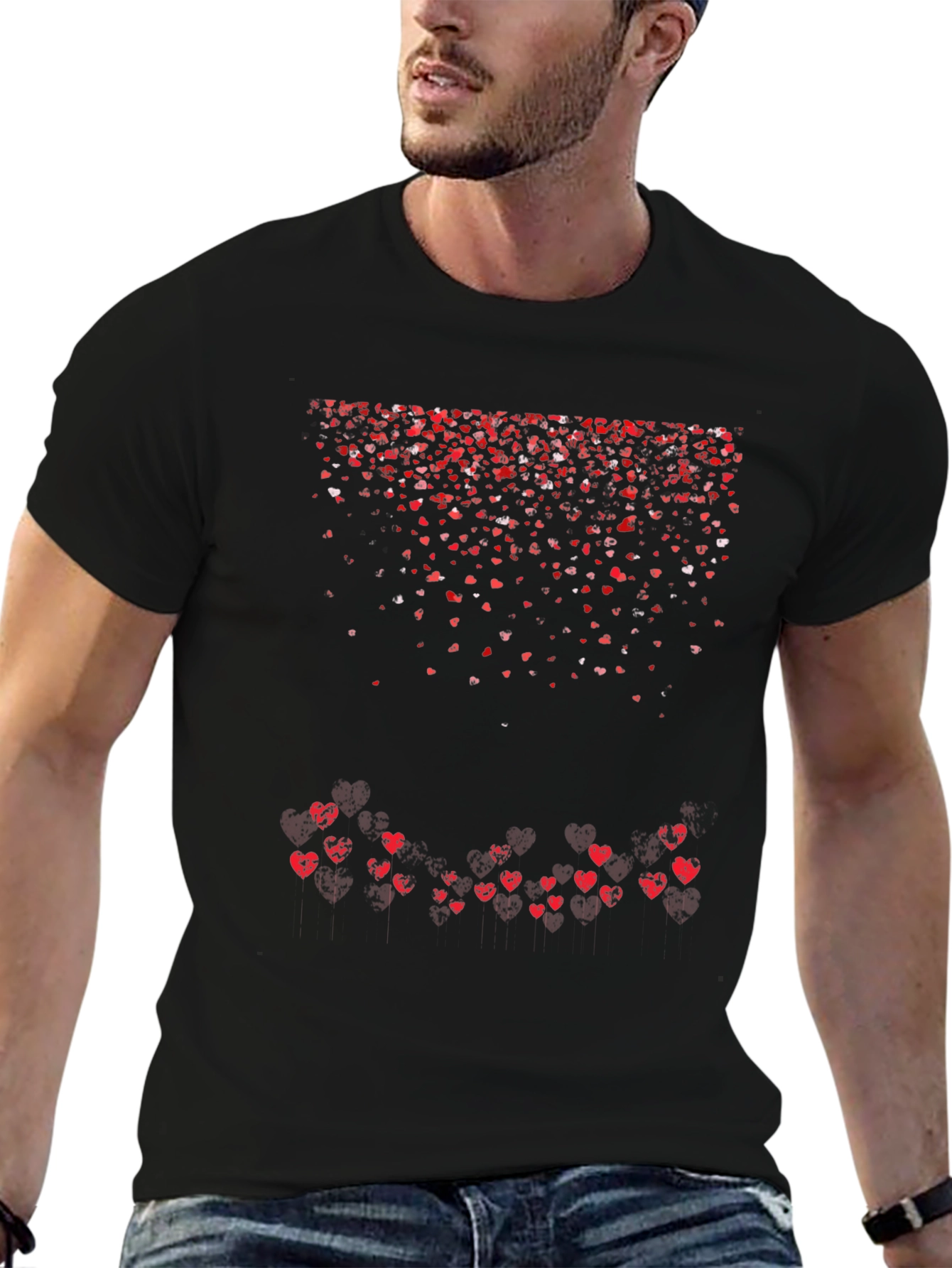 Heart Cascade Graphic Tee - Valentines Day Edition