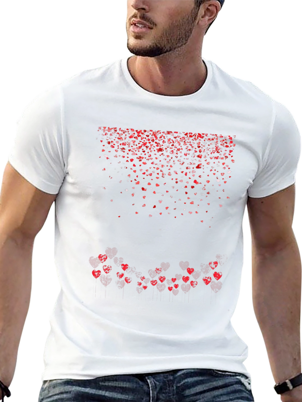 Heart Cascade Graphic Tee - Valentines Day Edition