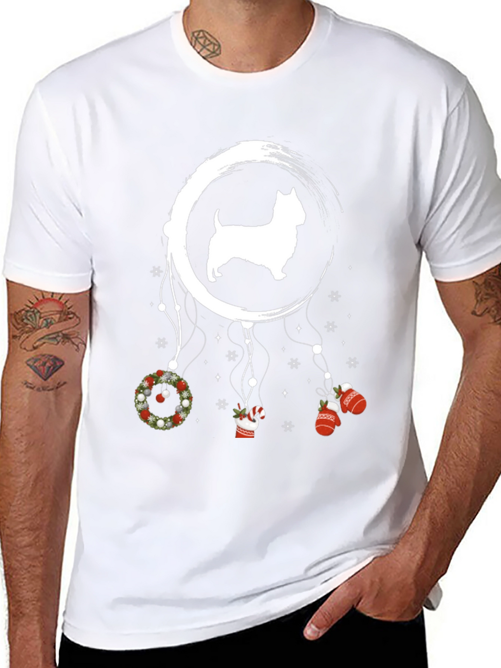 Dog Dream Catcher Graphic Tee - Festive Holiday Design