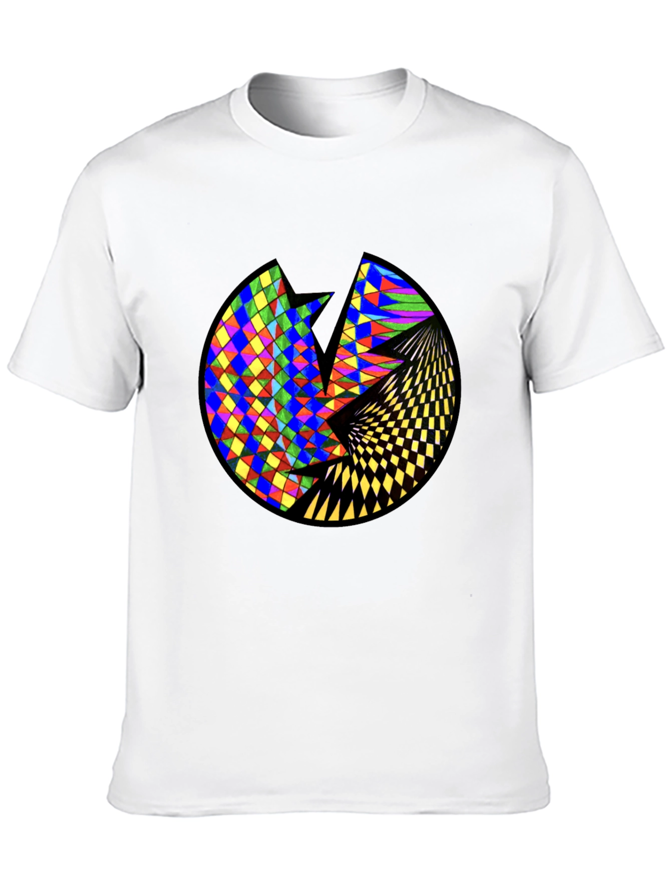 Geometric Circle Graphic Black T-Shirt