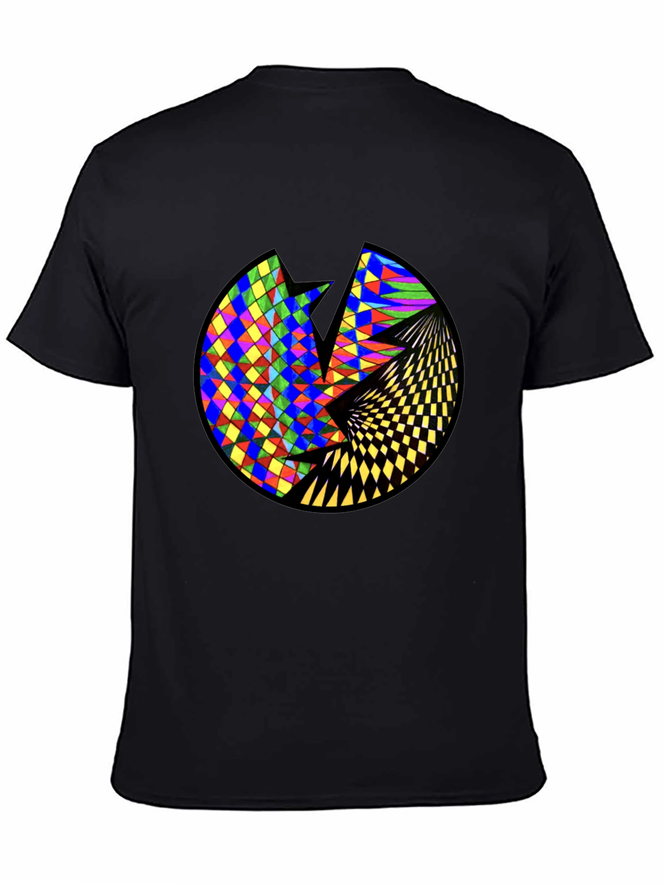 Geometric Circle Graphic Black T-Shirt