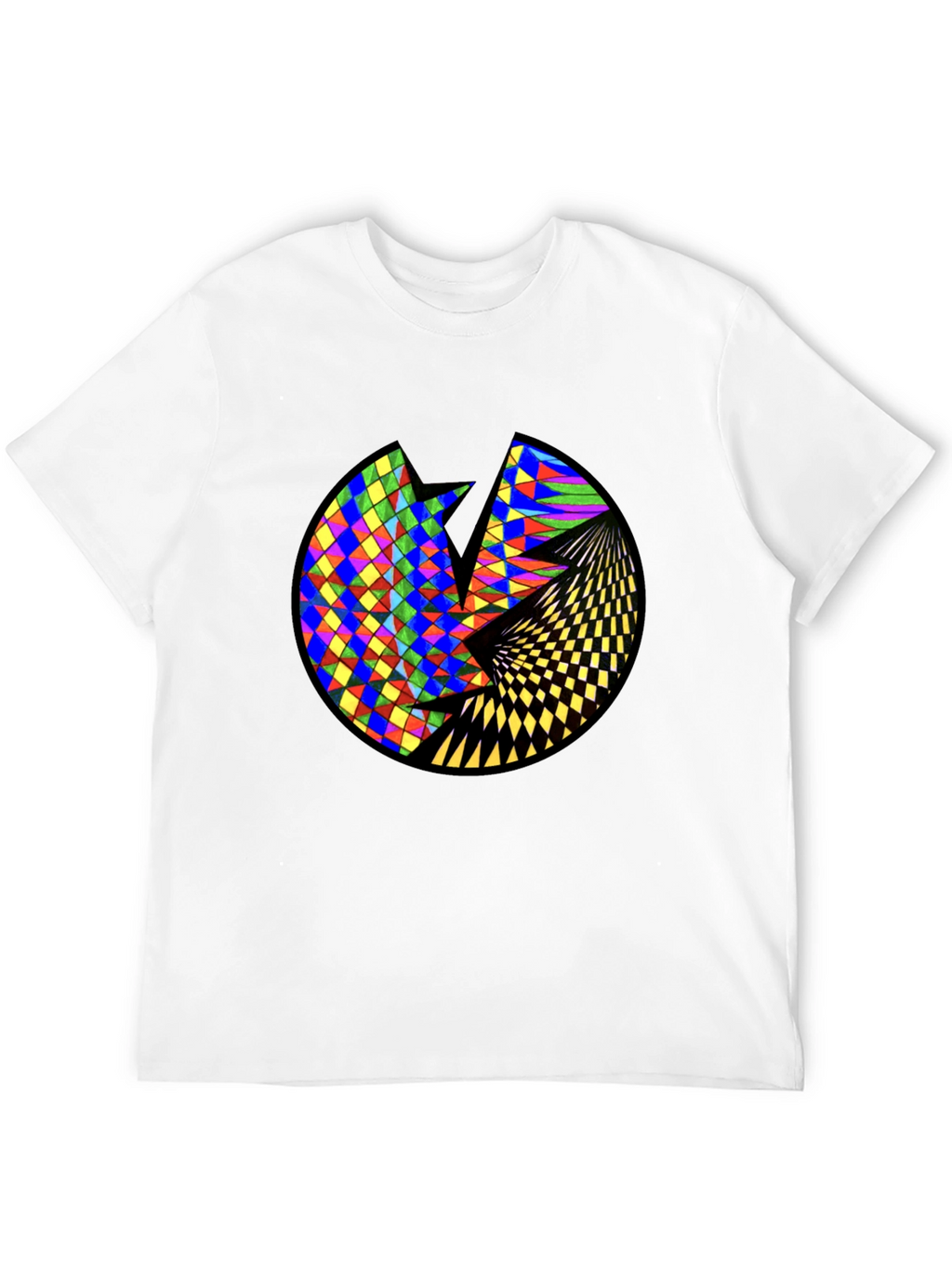 Geometric Circle Graphic Black T-Shirt