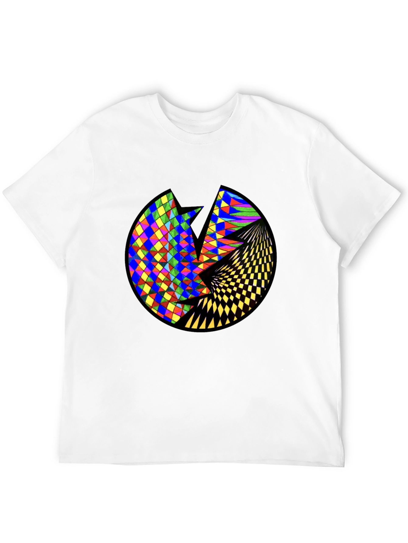 Geometric Circle Graphic Black T-Shirt