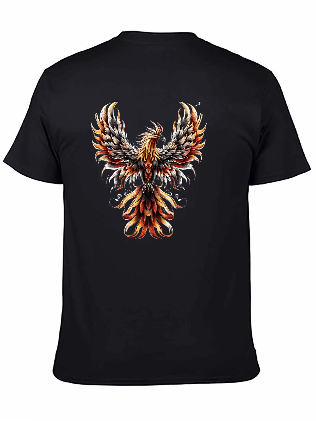Phoenix Graphic Print Black T-Shirt