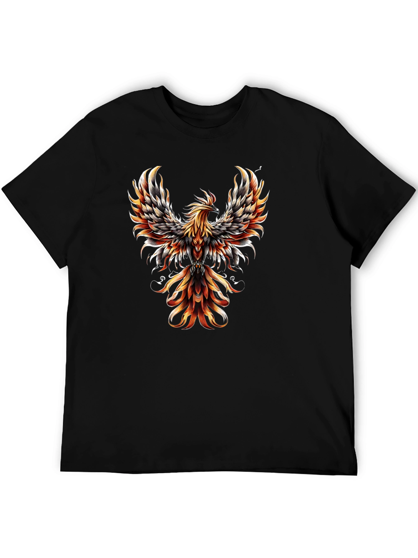 Phoenix Graphic Print Black T-Shirt