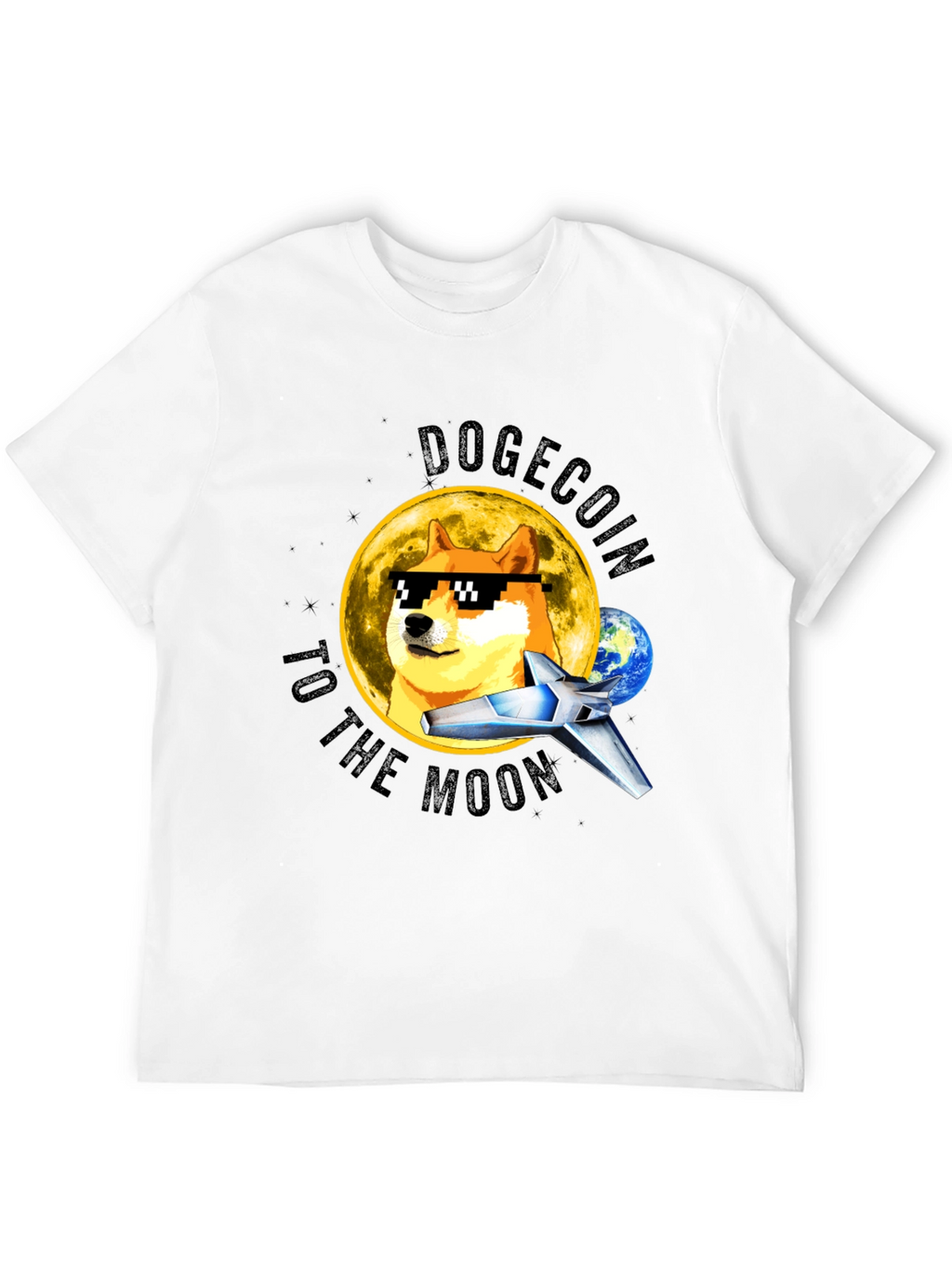 DogeCoin to the Moon Black T-Shirt