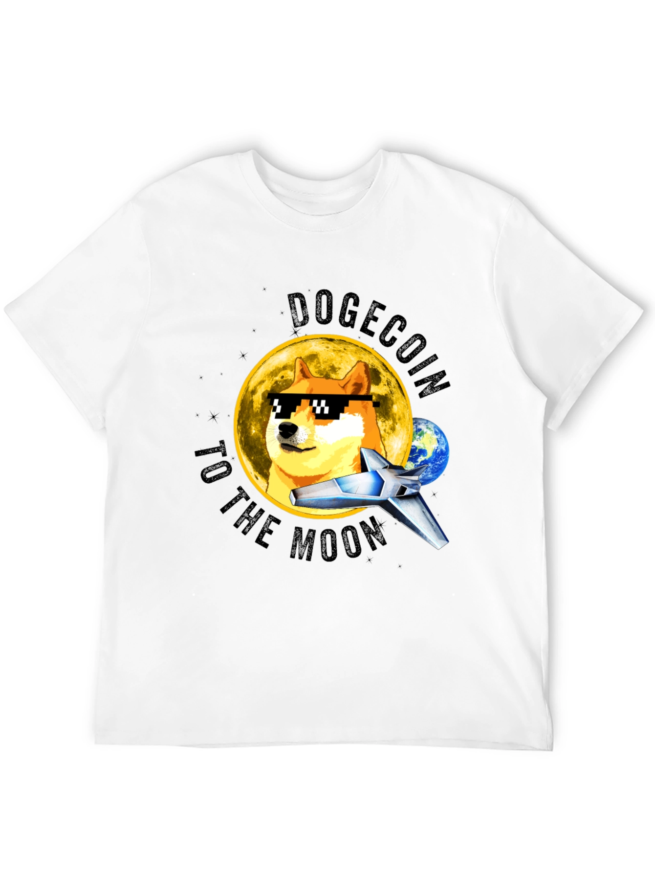 DogeCoin to the Moon Black T-Shirt