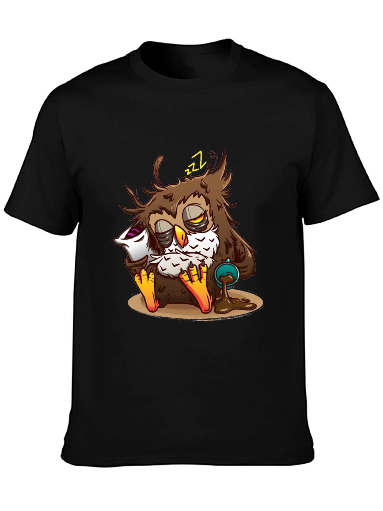 Sleepy Owl Coffee T-Shirt - Unisex Black Tee