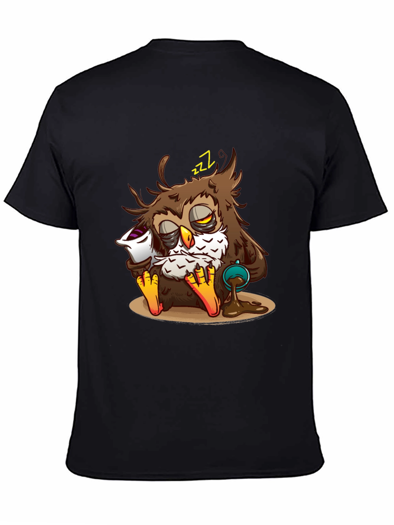 Sleepy Owl Coffee T-Shirt - Unisex Black Tee