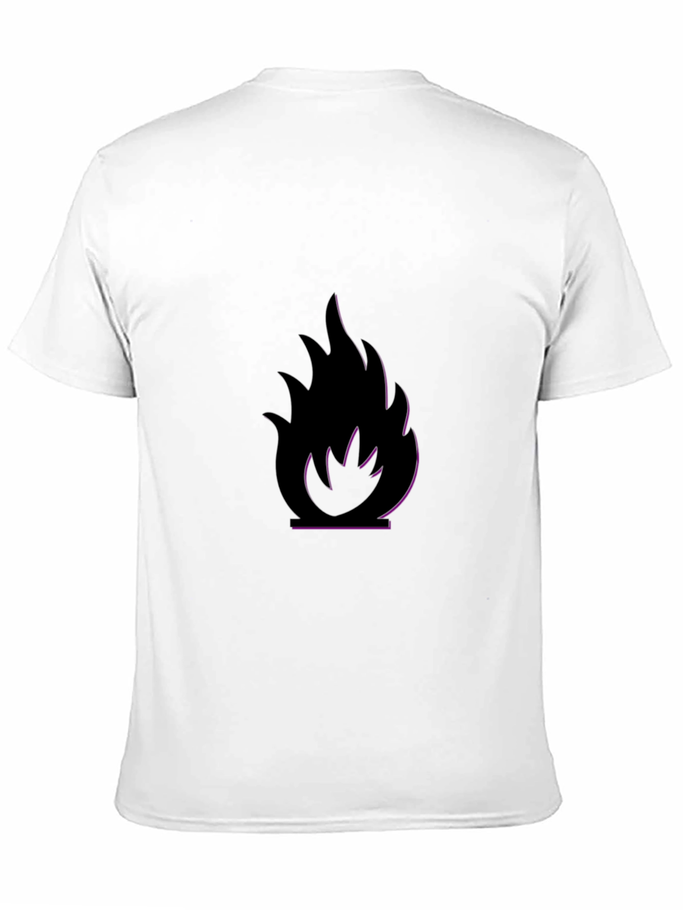Black T-Shirt with Flame Design