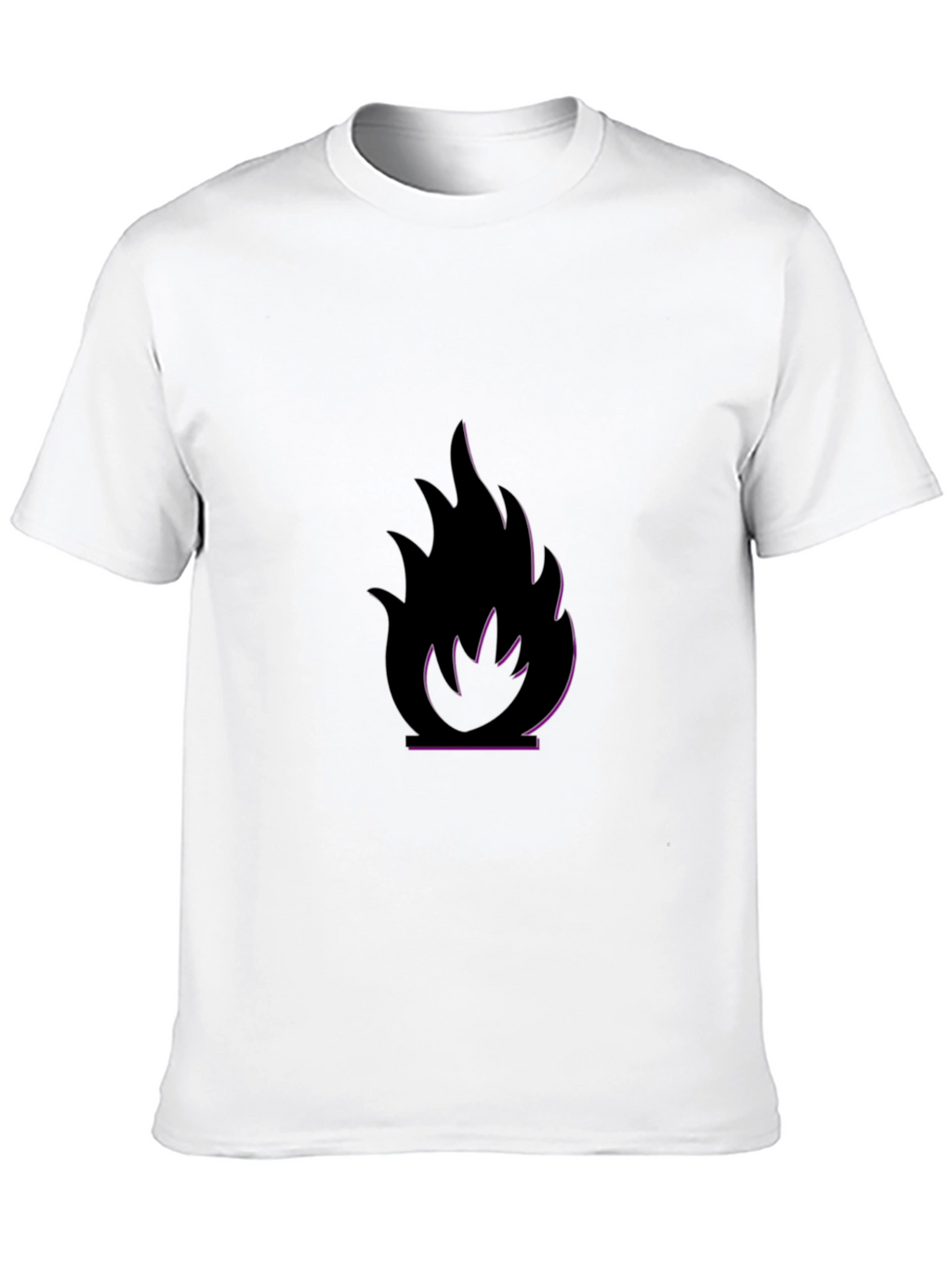 Black T-Shirt with Flame Design