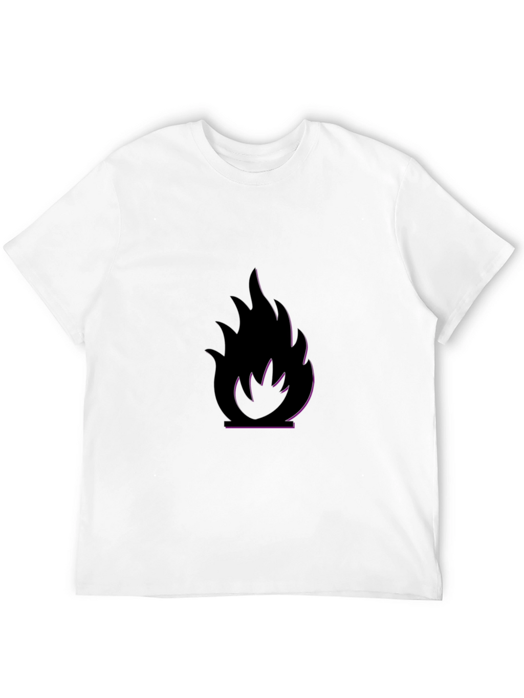 Black T-Shirt with Flame Design