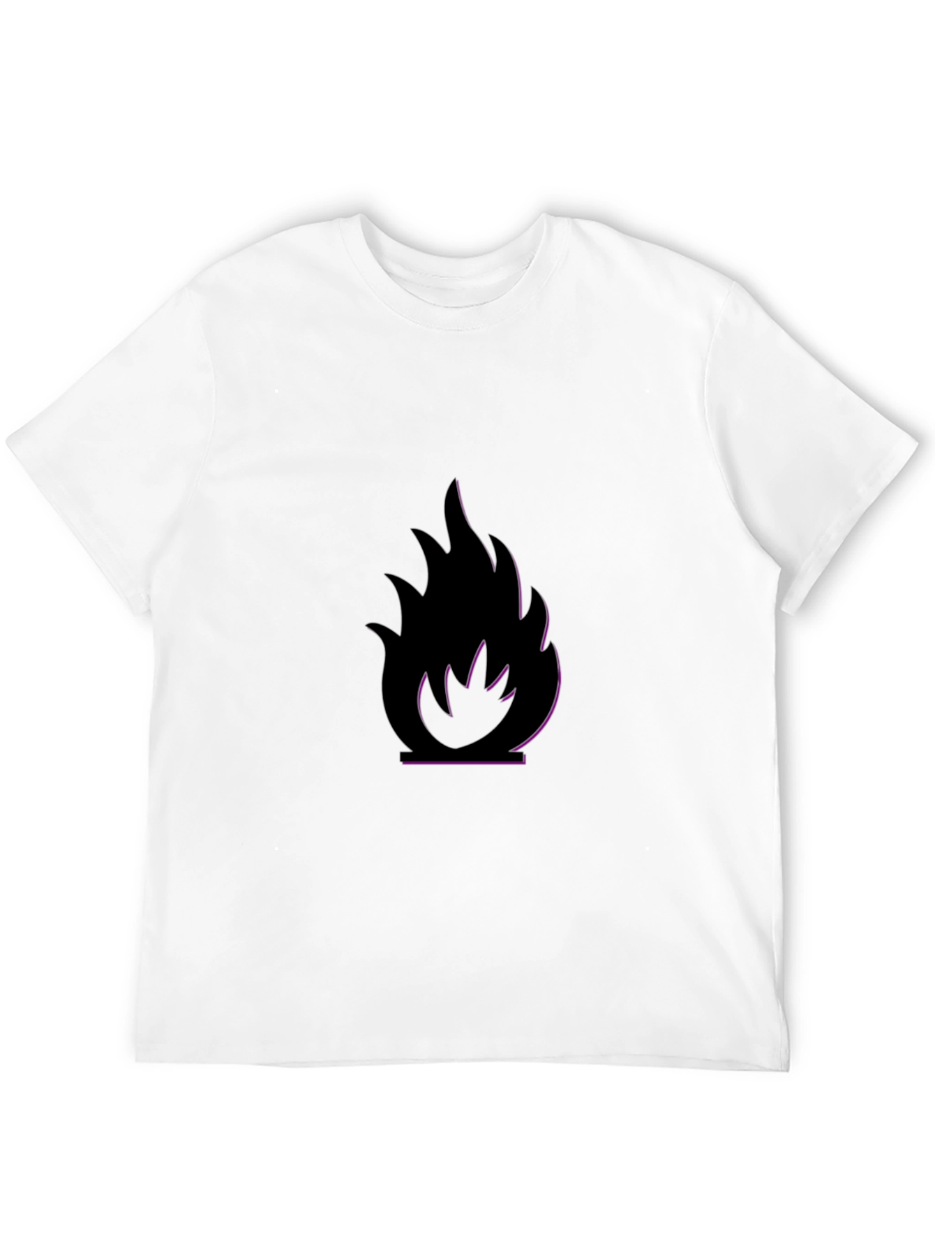 Black T-Shirt with Flame Design