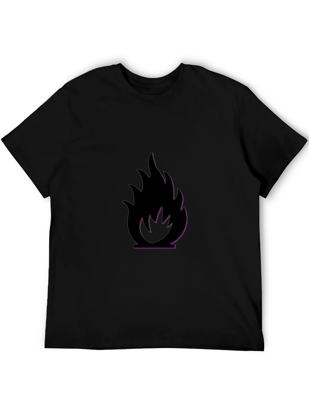 Black T-Shirt with Flame Design