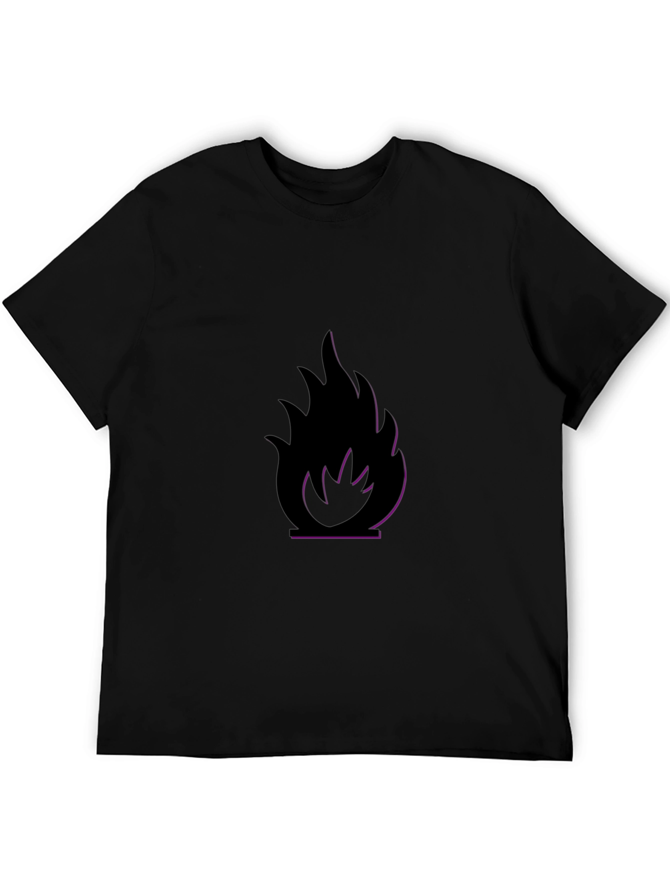 Black T-Shirt with Flame Design