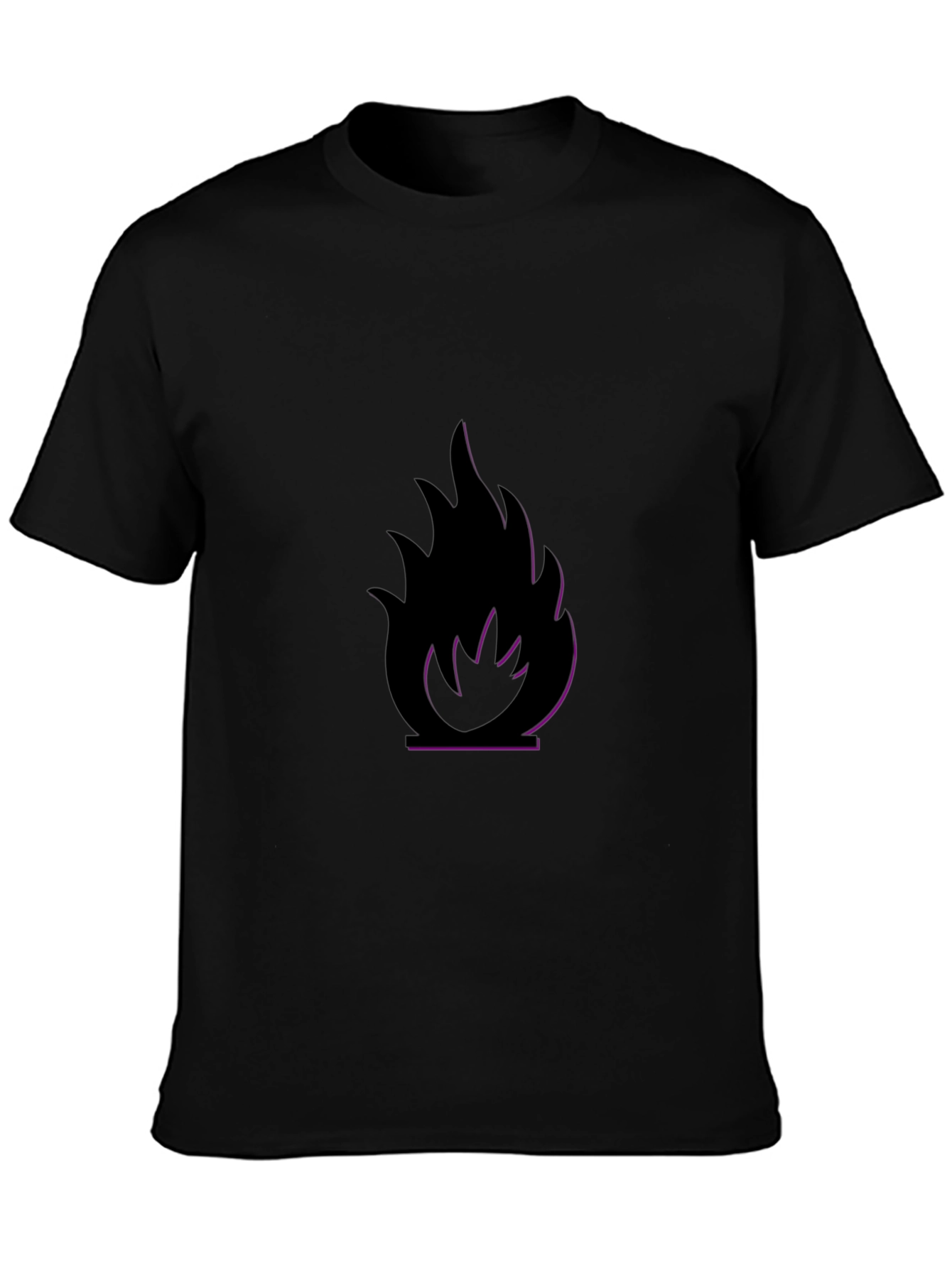 Black T-Shirt with Flame Design