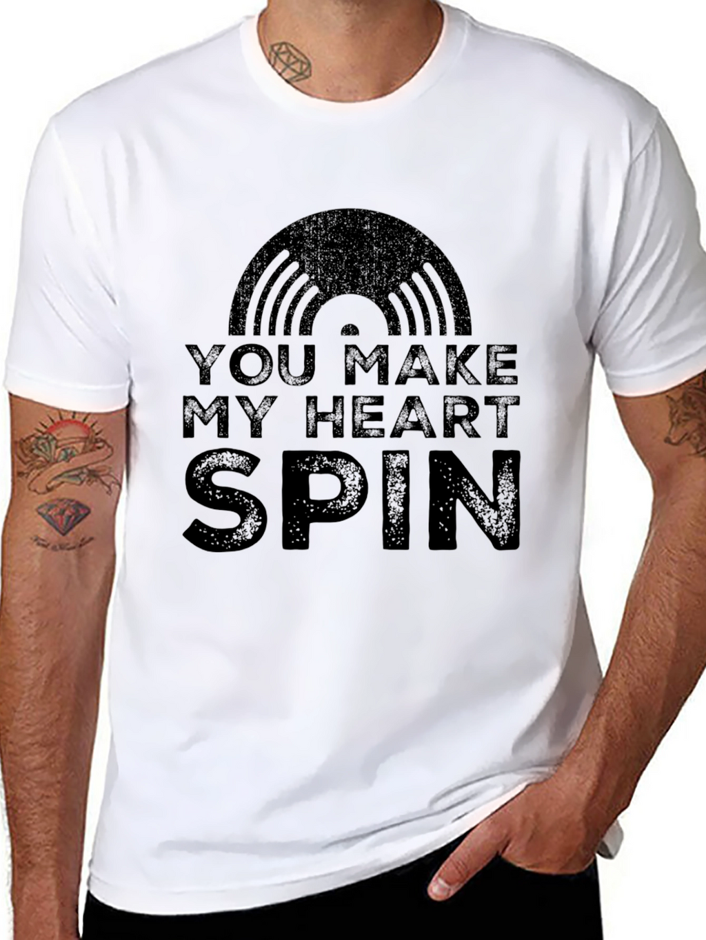 You Make My Heart Spin Black T-Shirt