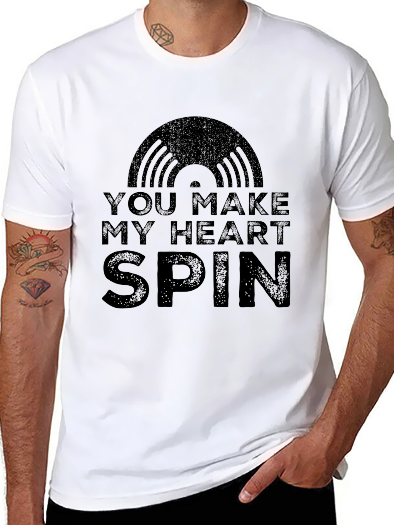 You Make My Heart Spin Black T-Shirt