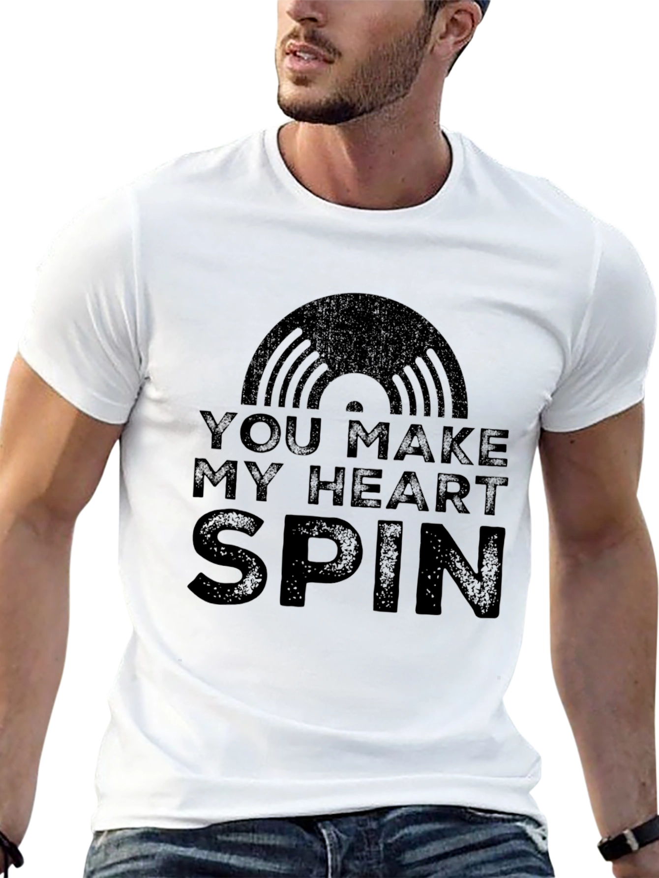You Make My Heart Spin Black T-Shirt