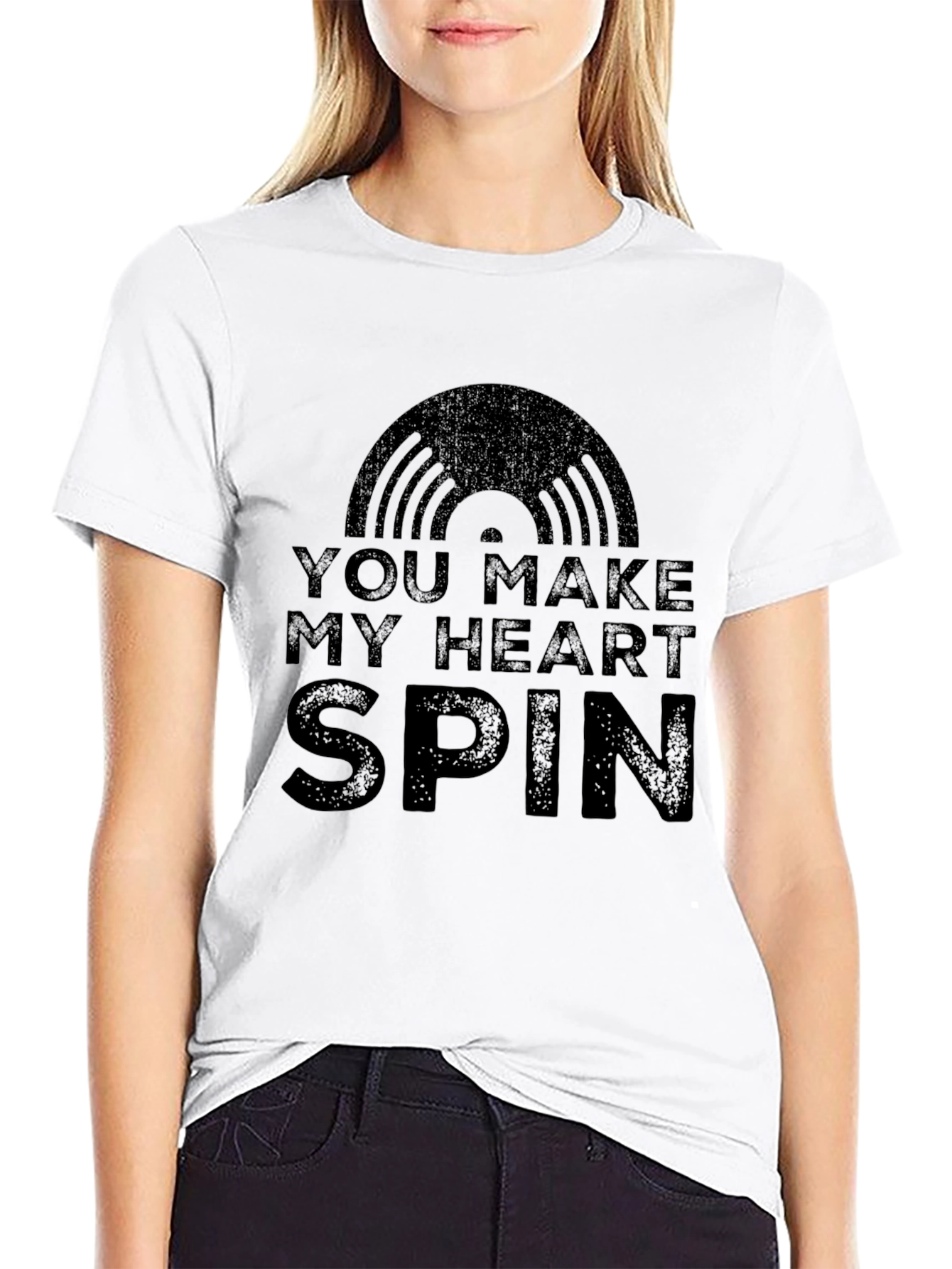 You Make My Heart Spin Black T-Shirt