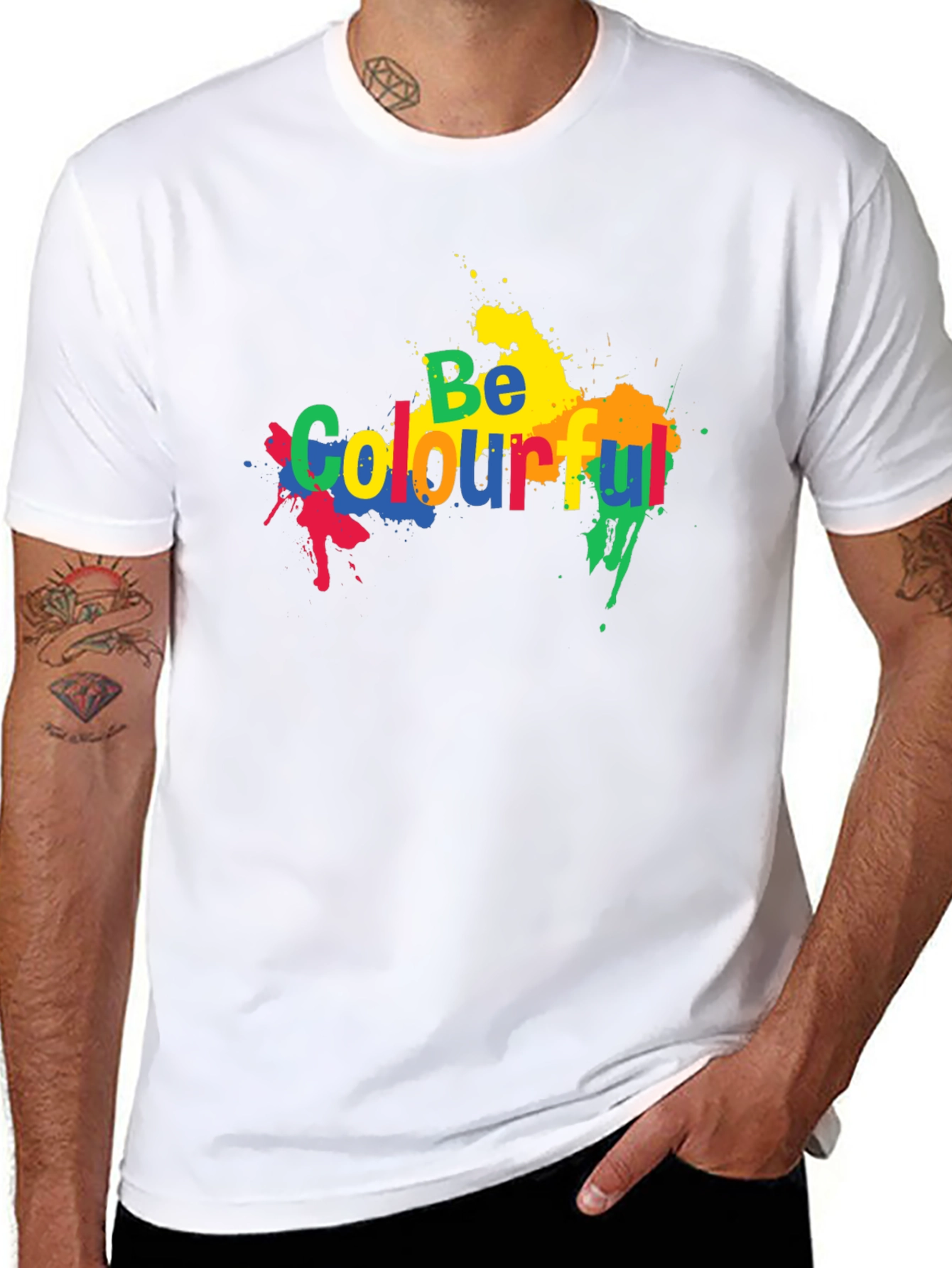 Be Colourful Black Graphic T-Shirt