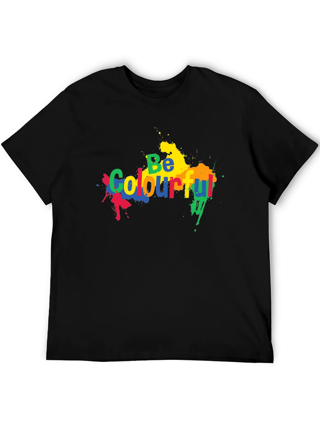 Be Colourful Black Graphic T-Shirt