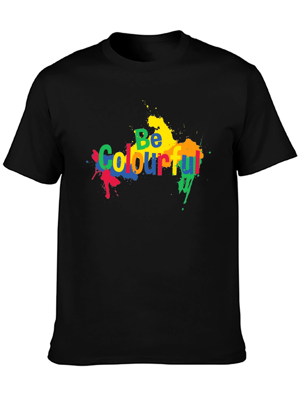 Be Colourful Black Graphic T-Shirt