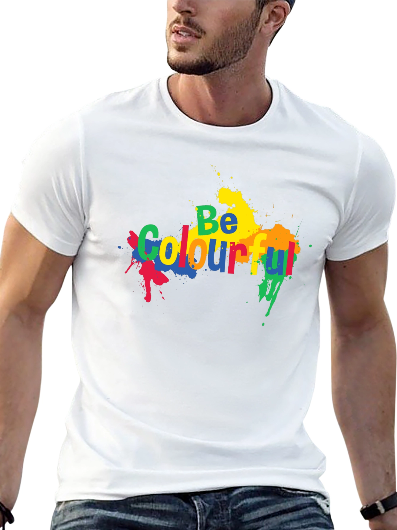 Be Colourful Black Graphic T-Shirt
