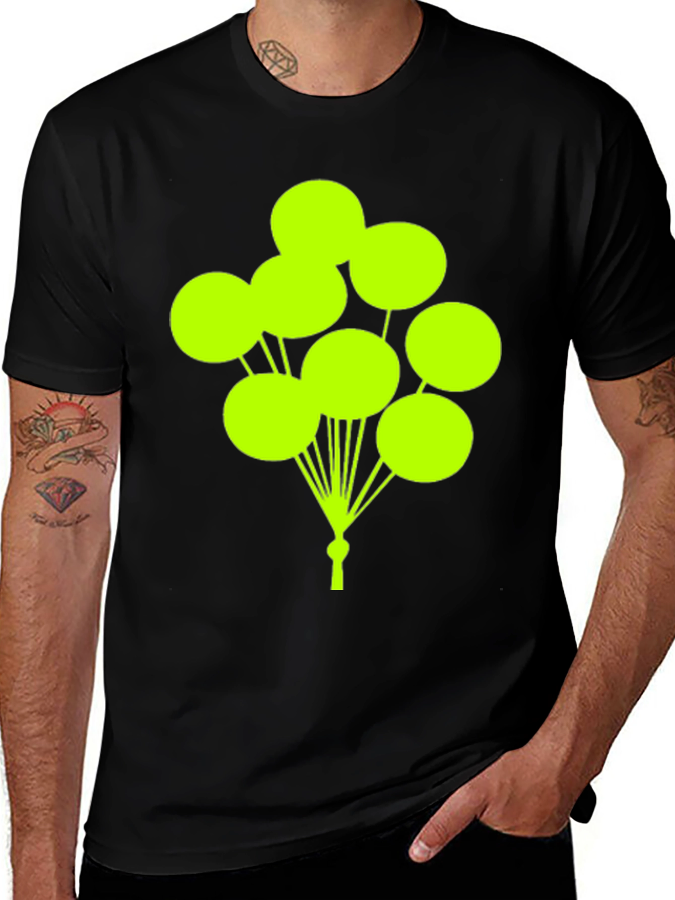 Balloon Graphic Tee - Fun & Stylish Black T-Shirt
