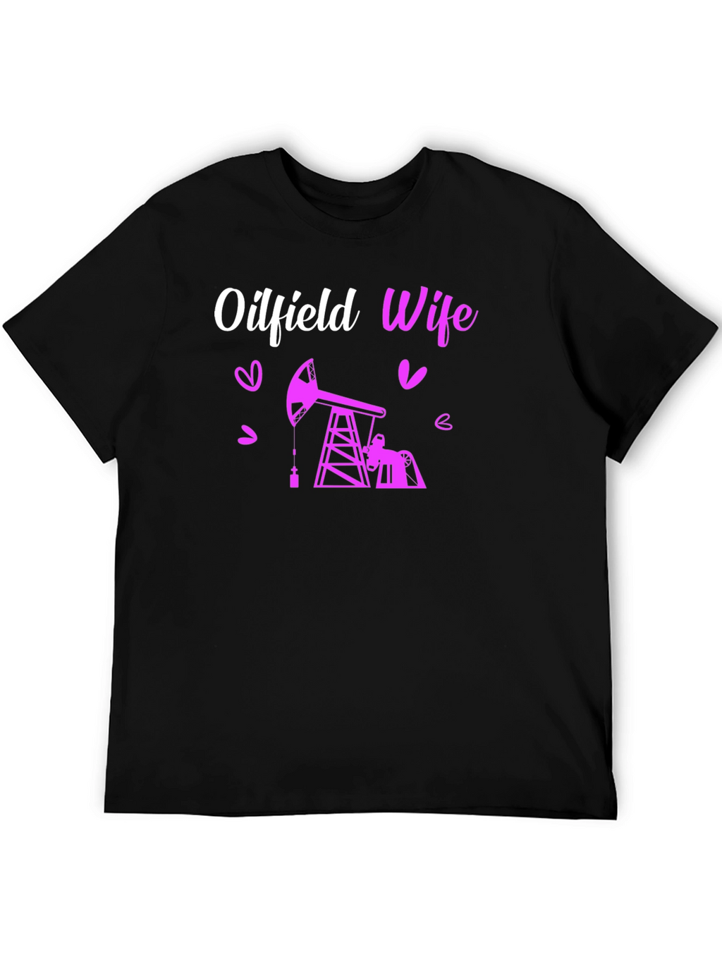 Oilfield Wife Graphic T-Shirt - Black Crew Neck