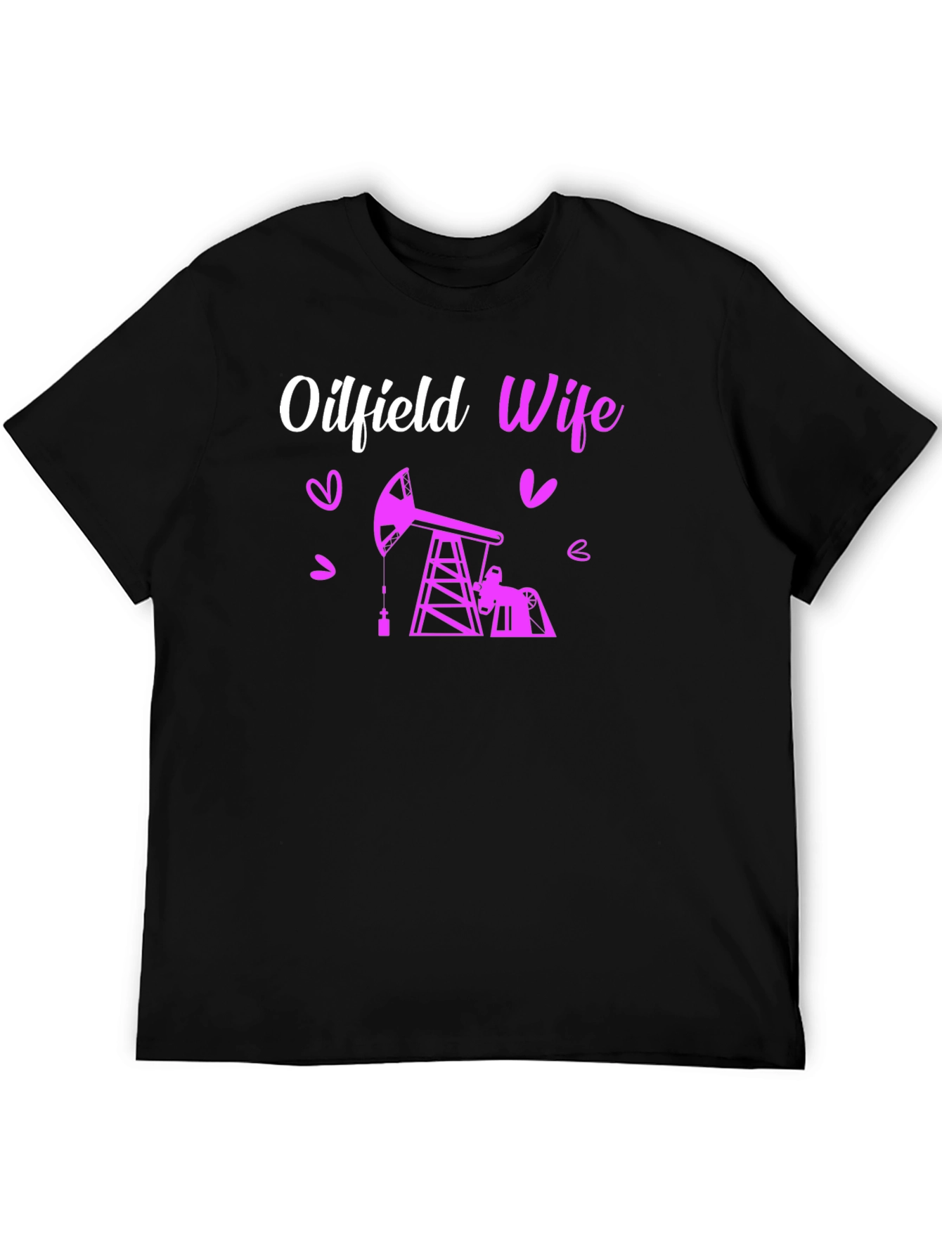 Oilfield Wife Graphic T-Shirt - Black Crew Neck