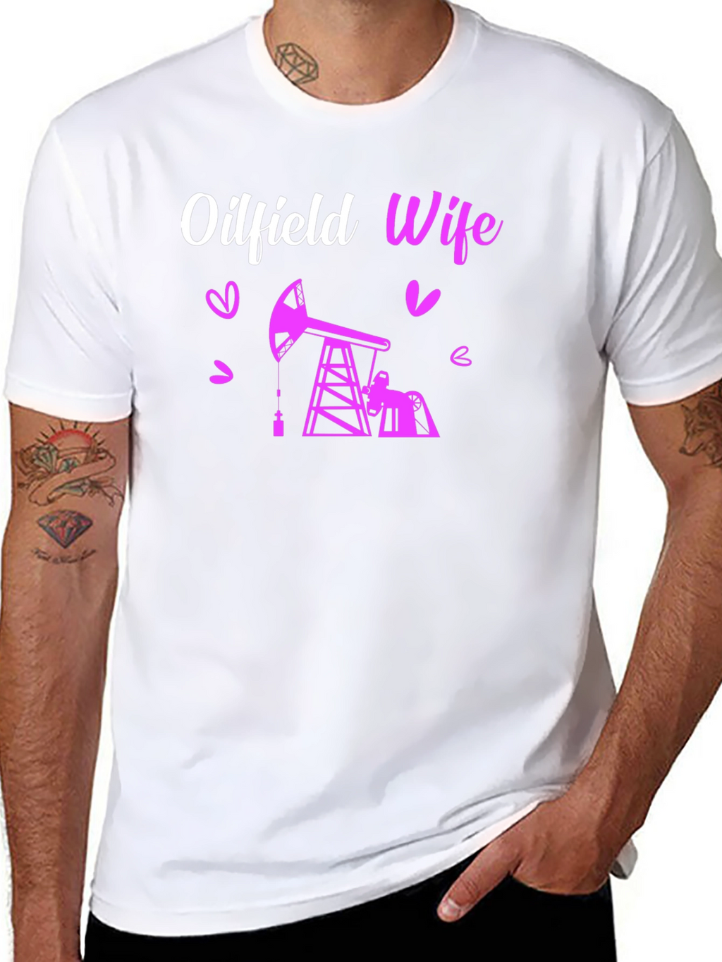 Oilfield Wife Graphic T-Shirt - Black Crew Neck