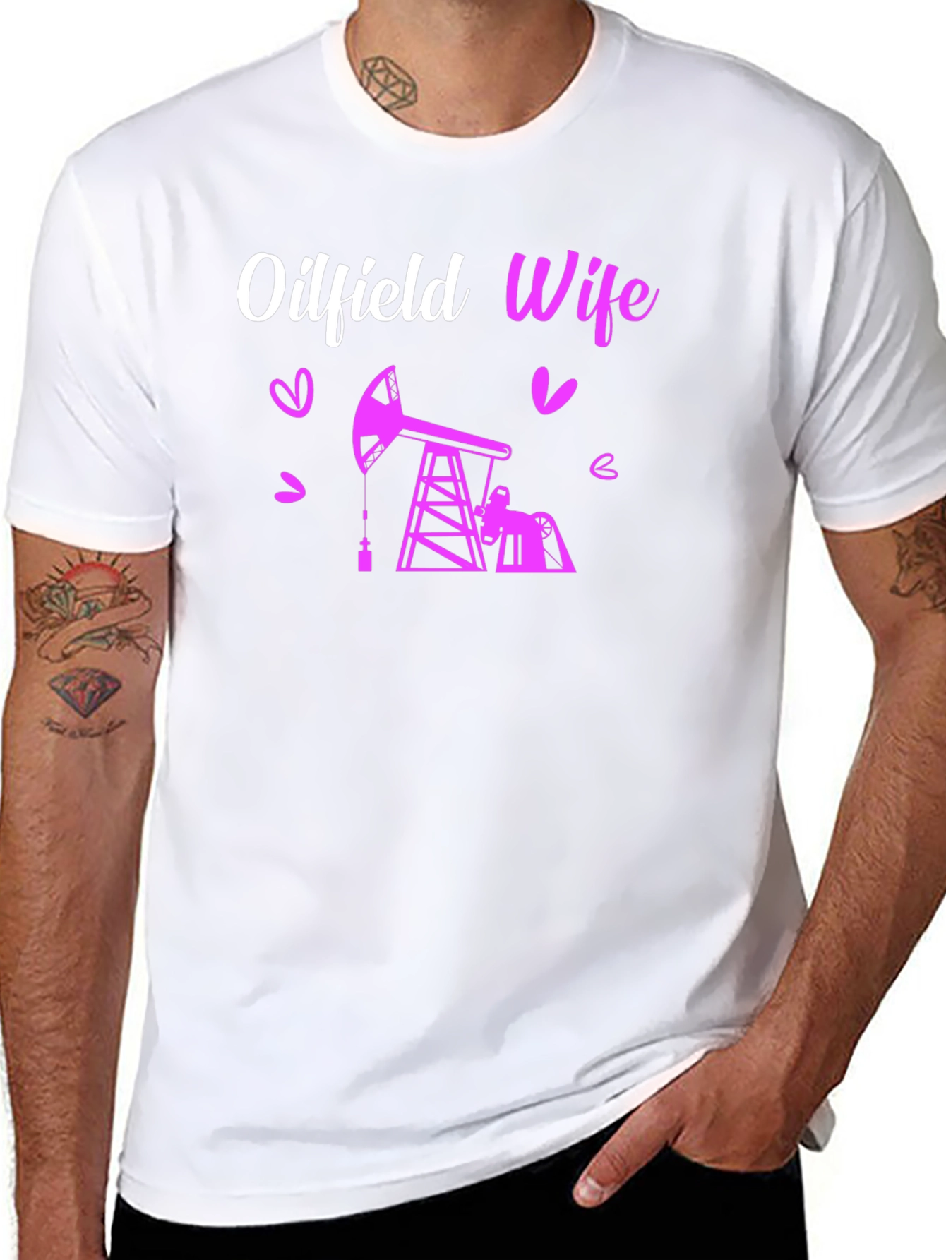 Oilfield Wife Graphic T-Shirt - Black Crew Neck