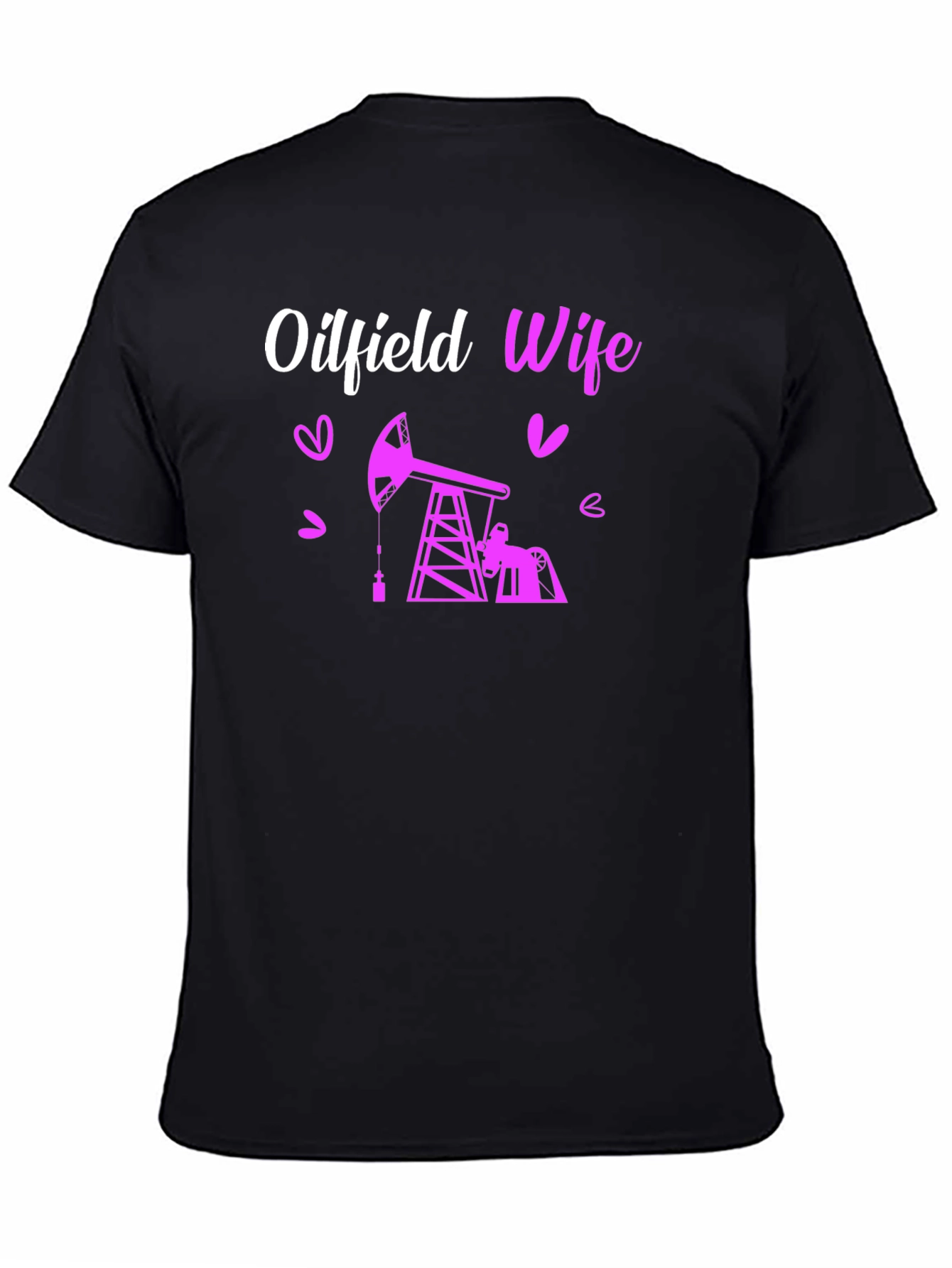 Oilfield Wife Graphic T-Shirt - Black Crew Neck